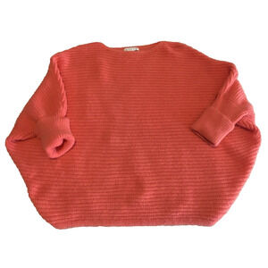 Hyfve Sweater Womens Size Medium Bright Orange Oversized Pullover Sweater